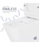 Унітаз підлоговий Crow Eco Rimless 640×360×835 мм, White, з сидінням Slim Duroplast/ Soft-close/ Quick Release — фото 6