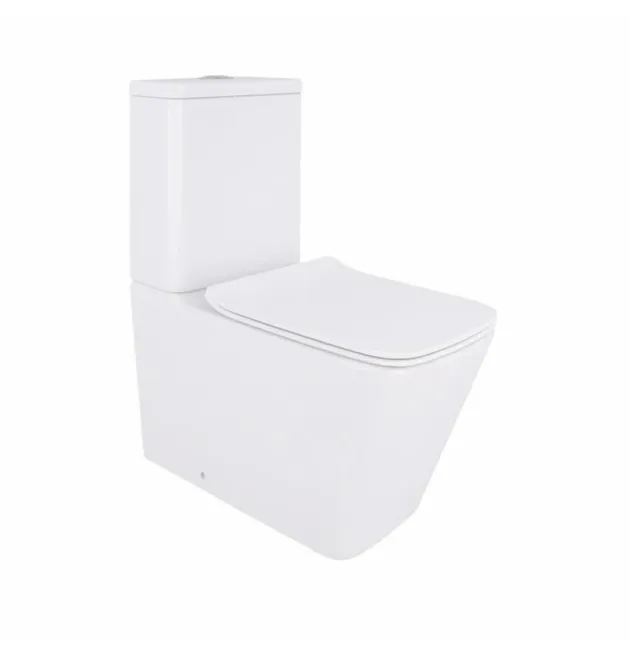 Унітаз підлоговий Crow Eco Rimless 640×360×835 мм, White, з сидінням Slim Duroplast/ Soft-close/ Quick Release QTCRO27W48750