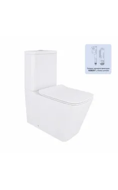 Qtap Crow Унитаз напольный Rimless 640×360×835 мм, White, с сиденьем Slim Duroplast / Soft-close / Quick Release QT05222170W