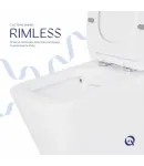 Унітаз підлоговий Crow Rimless 640×360×835 мм, White, з сидінням Slim Duroplast/ Soft-close/ Quick Release — фото 6
