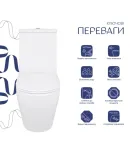 Унітаз підлоговий Jay Eco Ultra Quiet 640x360x835 мм, White, з сидінням Slim Duroplast/ Soft-close/ Quick Release — фото 3