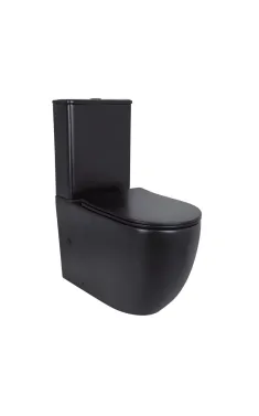 Qtap Robin Унитаз напольный Ultra Quiet 660×360×855 мм, Matt Black, с сиденьем Slim Duroplast / Soft-close / Quick Release QT13226083AMB