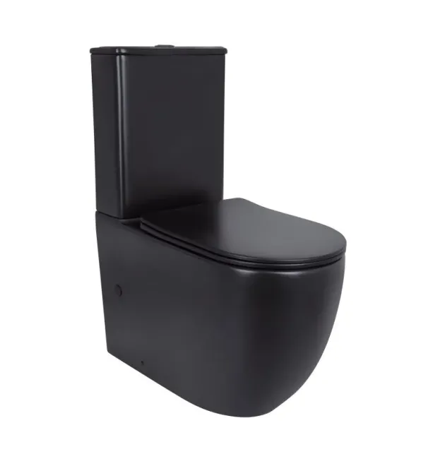 Qtap Robin Унитаз напольный Ultra Quiet 660×360×855 мм, Matt Black, с сиденьем Slim Duroplast / Soft-close / Quick Release