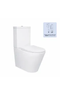 Qtap Swan Унитаз напольный Ultra Quiet 640×360×835 мм, White, с сиденьем Slim Duroplast / Soft-close / Quick Release QT16222182TW