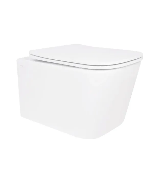 Унітаз підвісний Crow Rimless 485х340х330 мм, White, з сидінням Slim Duroplast/ Soft-close/ Quick Release QT05335171RW Qtap