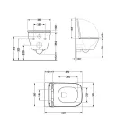 Унітаз підвісний Crow Rimless 520х360х290 мм, White, з сидінням Slim Duroplast/ Soft-close/ Quick Release — фото 2