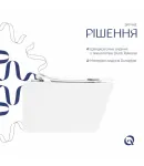 Унітаз підвісний Crow Rimless 520х360х290 мм, White, з сидінням Slim Duroplast/ Soft-close/ Quick Release — фото 4