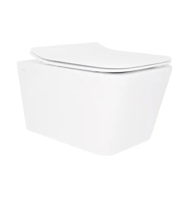Унітаз підвісний Crow Rimless 520х360х290 мм, White, з сидінням Slim Duroplast/ Soft-close/ Quick Release QT05335170W Qtap