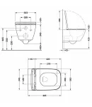 Унітаз підвісний Gemini Ultra Quiet 485×340×350 мм, White, з сидінням Slim Duroplast / Soft-close / Quick Release — фото 2