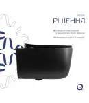 Унітаз підвісний Gemini Ultra Quiet 520×360×350 мм, Matt Black, з сидінням Slim Duroplast/ Soft-close/ Quick Release — фото 4