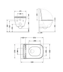 Унітаз підвісний Gemini Ultra Quiet 530х365х373 мм, Matt Black, з сидінням Slim Duroplast/ Soft-close/ Quick Release — фото 2
