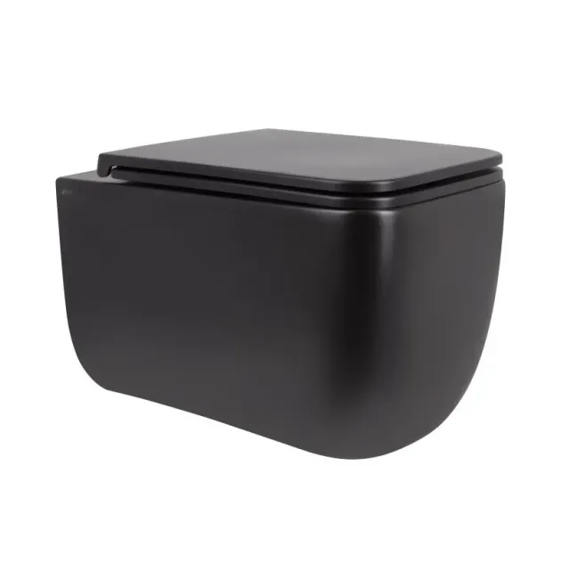 Унітаз підвісний Gemini Ultra Quiet 530х365х373 мм, Matt Black, з сидінням Slim Duroplast/ Soft-close/ Quick Release