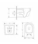 Унітаз підвісний Jay Rimless 485×360×320 мм, White, з сидінням Slim Duroplast/ Soft-close/ Quick Release — фото 2