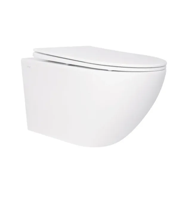 Унітаз підвісний Jay Rimless 520х360х320 мм, White, з сидінням Slim Duroplast/ Soft-close/ Quick Release QT07335176W Qtap