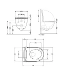 Унітаз підвісний Robin ML Ultra Quiet 520x365x365 мм, White, з сидінням Slim Duroplast/ Soft-close/ MagLock — фото 2