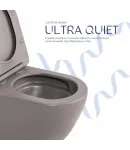 Унітаз підвісний Robin Ultra Quiet 490×365×325 мм, Stone Grey, з сидінням Slim Duroplast / Soft-close / Quick — фото 5