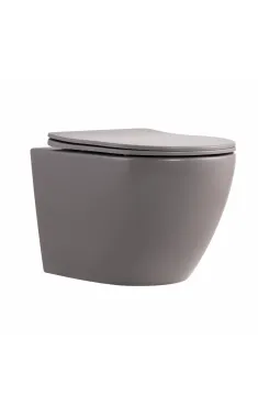 Qtap Robin Унитаз подвесной Ultra Quiet 520×365×340 мм, Stone grey, с сиденьем Slim Duroplast / Soft-close / Quick Release QTROB26SG48996