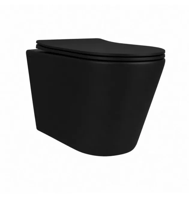 Унітаз підвісний Scorpio Ultra Quiet 520x365x365 мм, Matt Black, з сидінням Slim Duroplast/ Soft-close/ Quick Release