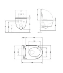 Унітаз підвісний Swan Rimless 520х360х320 мм, White, з сидінням Slim Duroplast/ Soft-close/ Quick Release — фото 2
