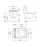 Унітаз підвісний Tern New Ultra Quiet 490x365x325 мм, Matt Black, з сидінням Slim Duroplast/ Soft-close/ Quick — фото 2