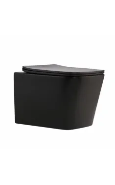 Qtap Tern New Унитаз подвесной Ultra Quiet 490×365×325 мм, Matt Black, с сиденьем Slim Duroplast / Soft-close / Quick Release QT17332303ASMB