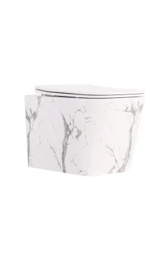 Qtap Tern Унитаз подвесной Ultra Quiet 490×365×325 мм, Marble, с сиденьем Slim Duroplast / Soft-close / Quick Release QT17332303ASMR