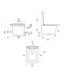 Qtap Tern Унитаз подвесной Ultra Quiet 520×345×325 мм, Beige, с сиденьем Slim Duroplast / Soft-close / Quick Release — фото 2