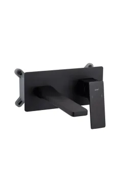 Qtap Gemini Смеситель для раковины скрытого монтажа Matt Black (k35) QTGEM273BLM45694