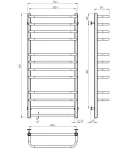 Електрична рушникосушарка для ванної кімнати  Deffi Lux П12 500x1100 ліве підключення фото - 3