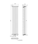 Вертикальный радиатор NAVIN Calidum 3-8 372x1800 (50 мм), anticor, белый фото - 10