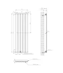 Вертикальный радиатор Largo 376х1200-5, anticor, черный муар фото - 6