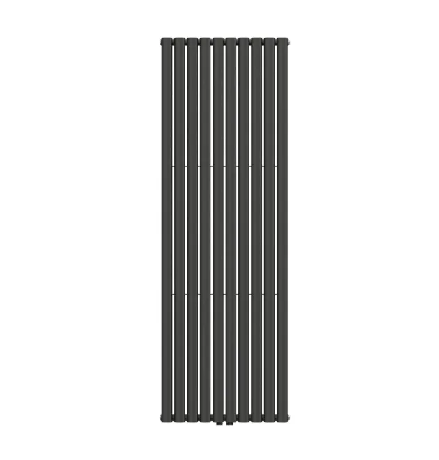 Вертикальный радиатор отопления NAVIN Ellipse Double  600х1800-10 (50 мм), anticor, черный муар фото - 1