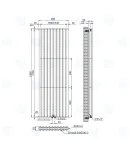 Вертикальный радиатор отопления NAVIN Ellipse Double  600х1800-10 (50 мм), anticor, черный муар фото - 7