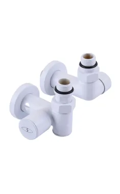 Кран кутовий під ТЕН Solomon 1/2″х1/2″ білий, 2шт