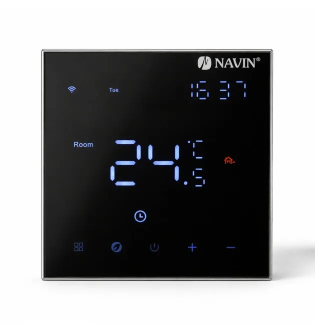 Терморегулятор для електричної теплої підлоги NAVIN EH602 B-16A з Wi-Fi, чорний фото - 1