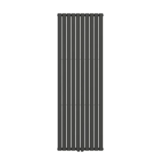 Вертикальный радиатор отопления NAVIN Ellipse Double 600х1800-10 (50 мм), anticor, черный муар