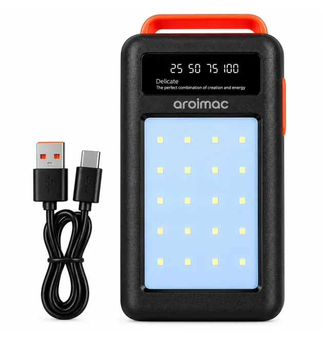 Power Bank Aroimac 56-68 80000 mAh чорний • Зовнішній акумулятор Aroimac 56-68 80000 mAh з LED-ліхтарем і цифровим