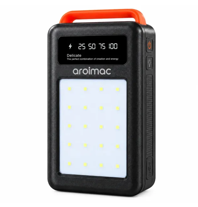 Power Bank Aroimac 69-88 100000 mAh черный • Внешний аккумулятор Aroimac 69-88 100000 mAh с LED-фонарем и цифровым