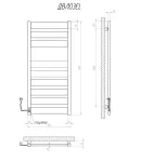 Полотенцесушитель KOSSER Волс 1200х500 EL тайм. черный фото - 5