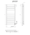 Полотенцесушитель KOSSER Волс 1200х500 ER тайм. черный — фото 5