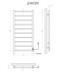 Рушникосушарка KOSSER Лофт 1000х500 ER тайм. білий фото - 5