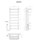 Полотенцесушитель KOSSER Канна 900х400/8 ЕL рег. фото - 5
