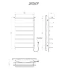 Полотенцесушитель KOSSER Канна 1000х600/8 ЕR рег. фото - 5