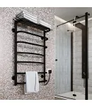 Полотенцесушитель KOSSER Канна 900х500/9 ЕR рег. черный фото - 3
