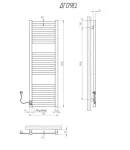 Полотенцесушитель KOSSER Герда 1200х400/18 EL тайм. черный — фото 4