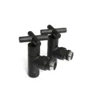 Кран угловой для полотенцесушителей Raftec Premium 1/2x1/2, черный муар, 2шт. — фото 3