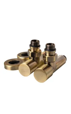 Кран угловой для полотенцесушителей Raftec 1/2″х1/2″ удлиненный, бронза, 2шт.