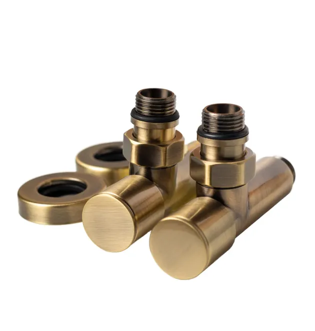Кран угловой для полотенцесушителей Raftec 1/2″х1/2″ удлиненный, бронза, 2шт.