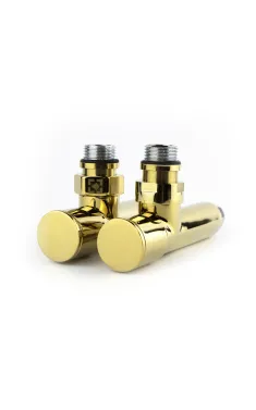 Кран угловой для полотенцесушителей Raftec 1/2″х1/2″ удлиненный, золото, 2шт.