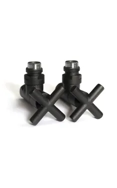 Кран угловой для полотенцесушителей Raftec Premium 1/2x1/2, черный муар, 2шт.